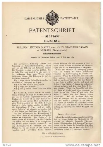 Original Patentschrift - W.Matts in Newark , 1900 , Schaufelketten , Bagger , Förderband !!!