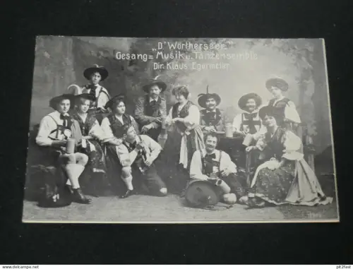 Wörthersee - Tanzensemble , ca. 1910 , Musiker , Musik , Klaus Egermeier ,  Ansichtskarte ,  AK , CPA !!