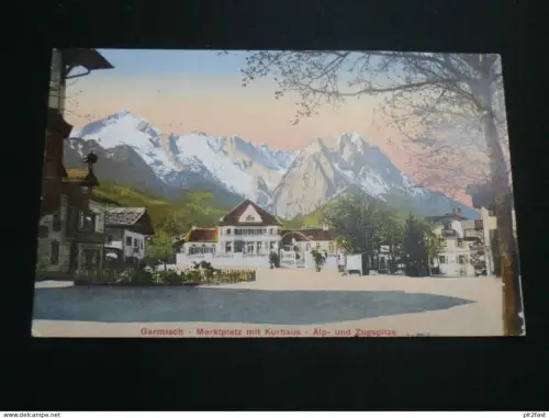 Garmisch , 1913 , Marktplatz mit Kurhaus , Partenkirchen ,  Ansichtskarte ,  AK , CPA !!