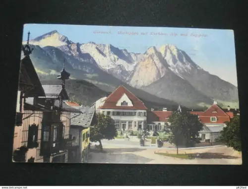 Garmisch , 1913 , Marktplatz mit Kurhaus , Partenkirchen ,  Ansichtskarte ,  AK , CPA !!