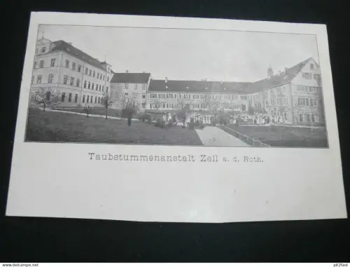 Zell a.d. Roth - b. Rot an der Rot , 1908 , Taubstummenanstalt , n. Lochau , Mauen Colly , Ansichtskarte , AK , CPA !!