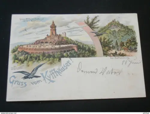 Gruss vom Kyffhäuser ,  1896 !! , Litho , Rothenburg , Ansichtskarte ,  AK , CPA !!