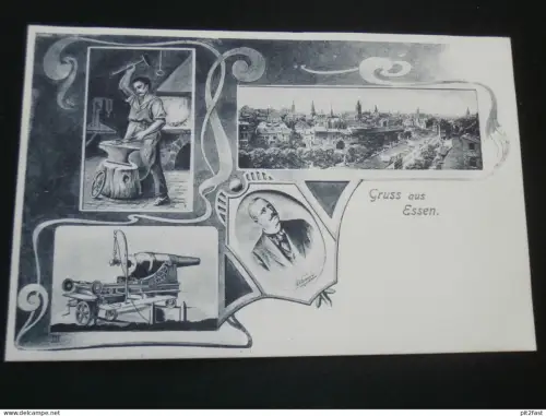 Essen a.d. Ruhr , 1906 , Krupp Stahlfabrik , Kanone , Ansichtskarte ,  AK , CPA !!