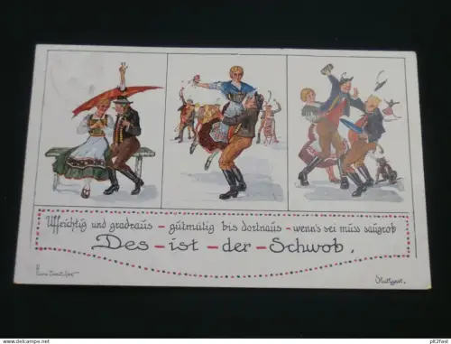 Des ist der Schwab , 1894 , Karrikatur , Humor , Tanz , Tradition , Ansichtskarte , AK , CPA !!