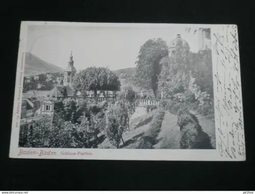 Baden-Baden , Schloßpartie , 1904 , Ansichtskarte , AK , CPA !!