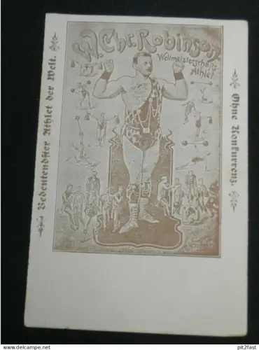 bedeutendster Athlet der Welt , ca. 1910 , W.C. Robinson , Kraftsport Weltmeisterschaft , Circus , Ansichtskarte , AK