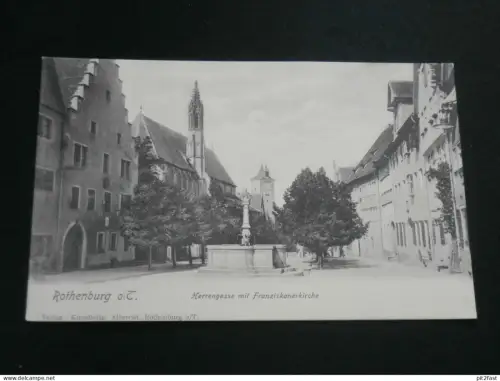 Rothenburg ob der Tauber , Herrengasse mit Kirche , ca. 1910 , Ansichtskarte , AK , CPA !!