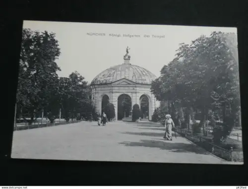 München - königlicher Hofgarten , Tempel , ca. 1910 , Panorama  Ansichtskarte , AK , CPA !!