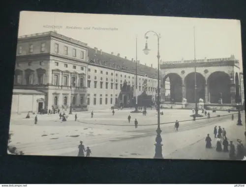 München - Residenz und Feldherrnhalle , ca. 1910 , Panorama  Ansichtskarte , AK , CPA !!