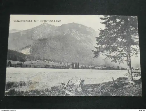Walchensee mit Herzogstand b. Wolfratshausen , 1906 , Bad Tölz , Ansichtskarte , AK , CPA !!