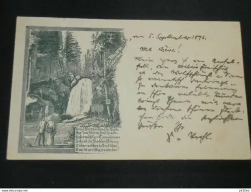 Amselfall b. Rathen, 1896 , an Hagenbeck ( Tierpark-Besitzer ) - Hamburg St. Pauli , Ansichtskarte , AK , CPA !!