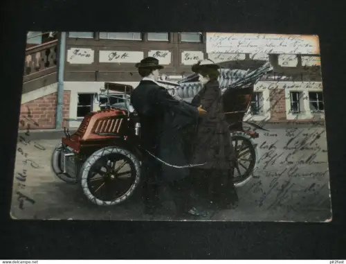 altes Auto , Oldtimer , Wagenbau , Kutsche , Ansichtskarte , AK , CPA !!