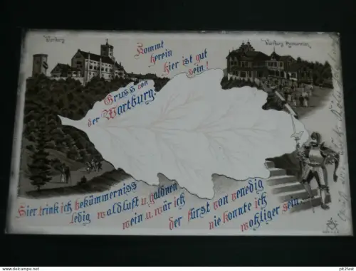Gruss von der Wartburg b. Eisenach , 1901 , nach Apolda , Ansichtskarte , AK , CPA !!
