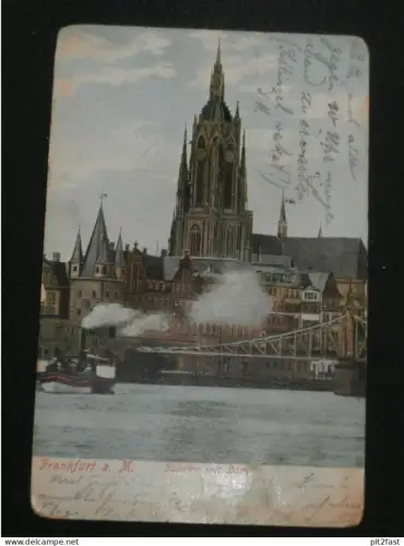 Frankfurt a. Main - Der Dom , 1906 , nach Leipzig , Ansichtskarte , AK , CPA !!