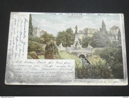 Stuttgart - Eugensbrunnen , 1902 , Litho , Ansichtskarte , AK , CPA !!