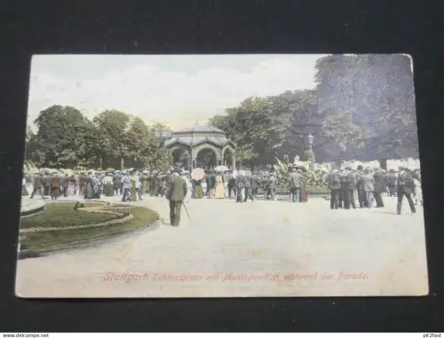 Stuttgart - Schloßplatz mit Musikpavillion , 1915 , Ansichtskarte , AK , CPA !!