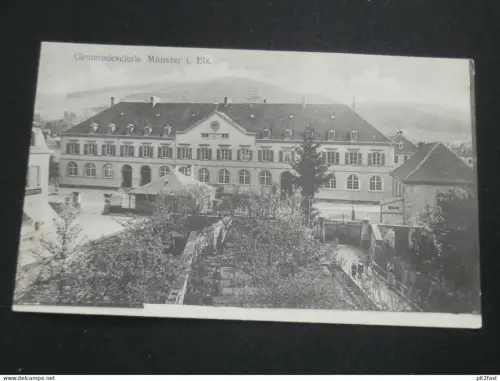 Münster / Munster i. Elsass - Gemeindeschule , 1915 , Ansichtskarte , AK , CPA !!