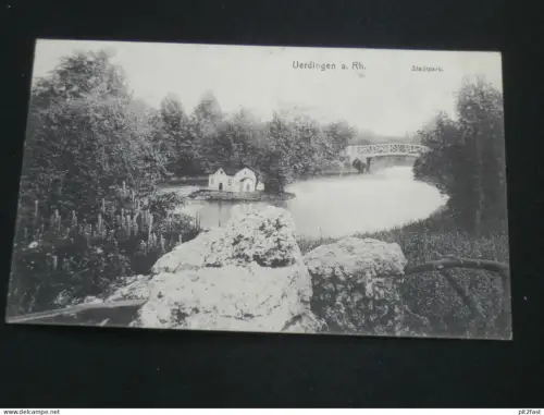 Uerdingen a. Rhein - Stadtpark , 1913 , Krefeld , Ansichtskarte , CPA , AK !!