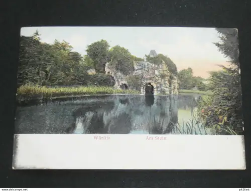 Wörlitz b. Oranienbaum - Am Stein , ca. 1905 , b. Wittenberg , Ansichtskarte , CPA , AK !!