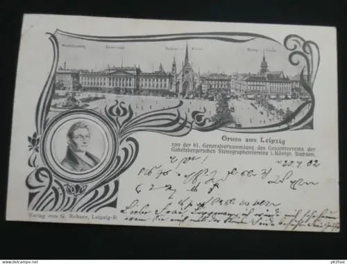 Versammlung des Gabelsberger Stenographie - Vereins in Leipzig , 1902 , Steno , Hainichen , Ansichtskarte , CPA , AK !!