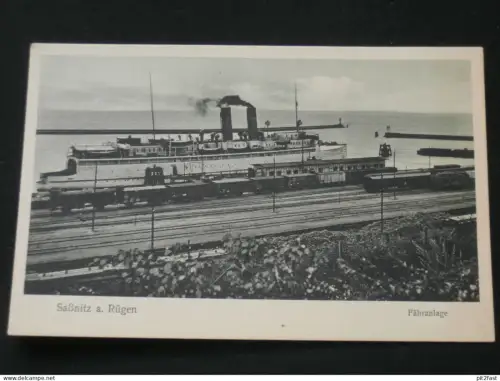 Saßnitz a. Rügen , ca. 1920 , Sassnitz , Fähranlage mit Eisenbahn , Schmalspurbahn , Ansichtskarte , CPA , AK !!