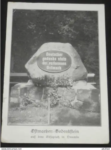 Demmin i. Mecklenburg , 1941 , Ostmark-Gedenkstein auf Gilsaplatz , Denkmal , Ansichtskarte , AK , CPA !!