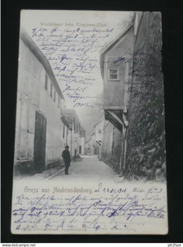 Neubrandenburg i. Mecklenburg , 1901 , Wieckhäuser b. Treptower Thor , Ansichtskarte , AK , CPA !!