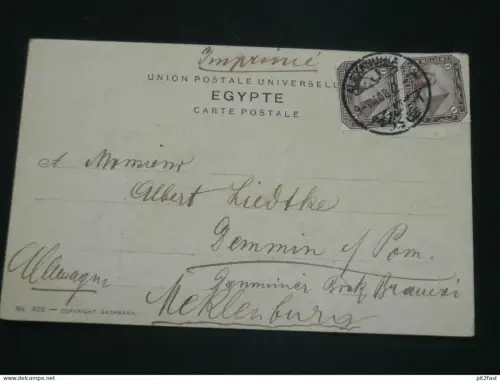 Demminer Brauerei - Albert Liedtke , 1908 , aus Ägypten / Pyramide , Demmin i. Mecklenburg  , Ansichtskarte , AK , CPA