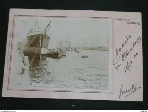 Hafen in Hamburg , 1900 , Dampfer , Segelschiff , Schiff , Schiffe , Ansichtskarte , AK , CPA !!