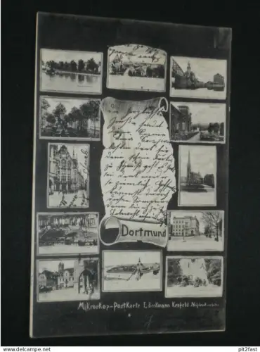 Dortmund - Mikroskop-Postkarte , 1906 , Ansichtskarte , AK , CPA !!