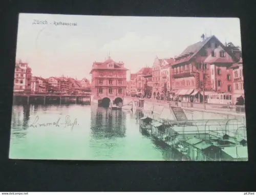 Zürich - Rathausquai , ca. 1910 , nach Steingaden , Ansichtskarte , AK , CPA !!