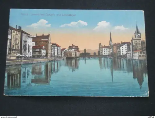 Zürich - Limmat mit Schipfe , 1911 , nach Wiedenbrück , Ansichtskarte , AK , CPA !!