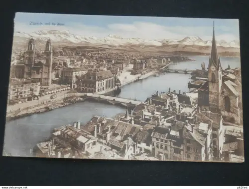 Zürich und die Alpen - Panorama , 1910 , Ansichtskarte , AK , CPA !!