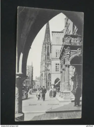 Münster i. Westfalen , 1909 ,  Prinzipalmarkt , nach Iserlohn , Ansichtskarte , AK , CPA !!