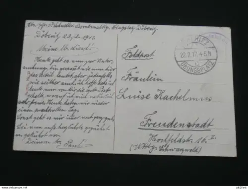 Feldpost - Bombenabteilung Flugplatz  Döberitz , 1917 , nach Freudenstadt , Berlin , Dallgow Ansichtskarte , AK , CPA !!