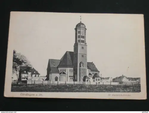 Uerdingen a. Rhein b. Krefeld  - St. Heinrichskirche , 1922 , Ansichtskarte , CPA , AK  !!