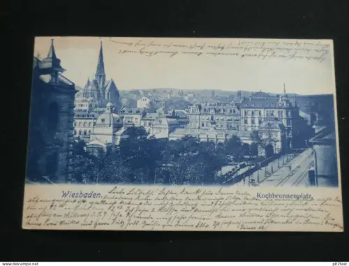 Wiesbaden - Kochbrunnenplatz , 1899 , Ansichtskarte , CPA , AK  !!