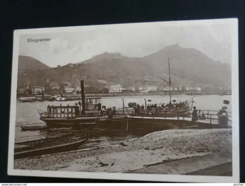 Königswinter - Schiff , Dampfer , 1909 , nach Langenlonsheim , Ansichtskarte , CPA , AK  !!
