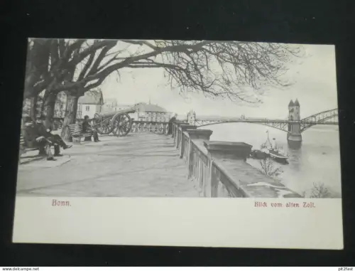 Bonn - Blick vom alten Zoll , ca. 1910 , Kanone , Ansichtskarte , CPA , AK  !!