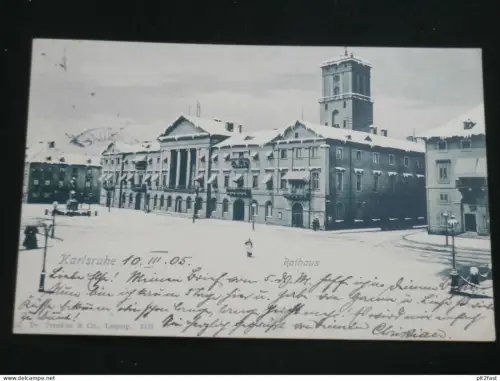 Karlsruhe - Rathaus , 1905 , Ansichtskarte , CPA , AK  !!