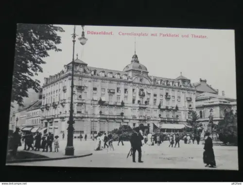Düsseldorf - Corneliusplatz mit Parkhotel und Theater , ca. 1910 , Ansichtskarte , CPA , AK  !!