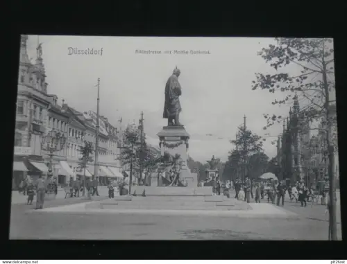 Düsseldorf - Alleestrasse mit Moltke Denkmal , 1907 , Ansichtskarte , CPA , AK  !!
