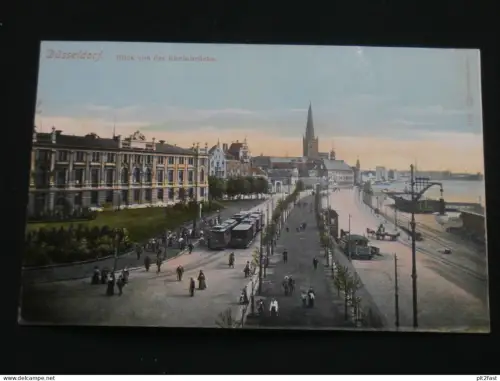 Düsseldorf - Blick von Rheinbrücke , ca. 1910 , Ansichtskarte , CPA , AK  !!