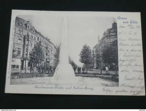Köln - Barbarossa-Platz mit Salier-Ring , 1898 !! , Ansichtskarte , CPA , AK  !!