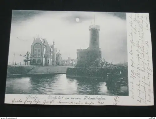 Koeln - Einfahrt in Rheinhafen , 1898 !!! , Köln , Ansichtskarte !!