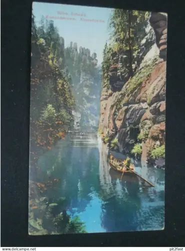 böhmische Schweiz - Edmunnsklamm b. Herrnskretschen / Hřensko , ca. 1910 , Ansichtskarte , CPA , AK !!
