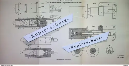 original Patent - William Tully , London , England | 1880 | Befestigen von Rohr in Rohrwand | Rohre | Röhren , Metall !!