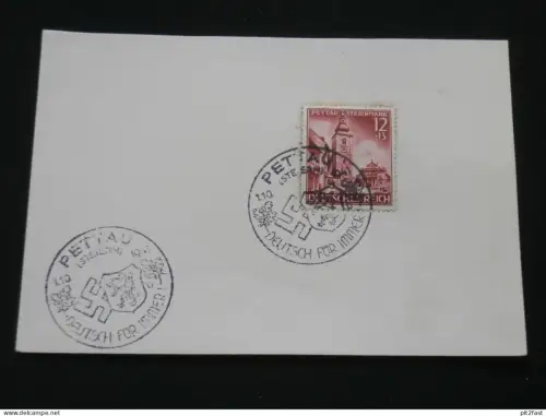 Pettau i. Steiermark / Ptuj - Deutsch für immer , 1941 , Stempel , Briefmarke , Slowenien , Sonderstempel !!!