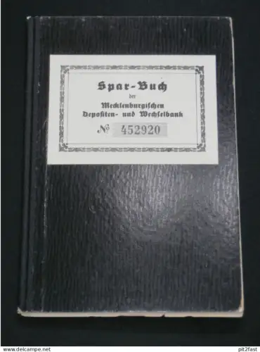 altes Sparbuch - Gnoien i. Mecklenburg , 1942 - 1944 , Karl Pinnow in Dölitz , Sparkasse , Bank !!