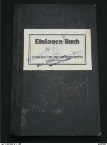 altes Sparbuch - Schwerin i. Mecklenburg , 1935 - 1944 , Marie Scheuermann , Sparkasse , Bank